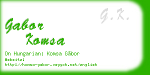 gabor komsa business card